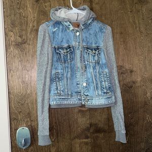 American Eagle Sweatshirt Jean Jacket